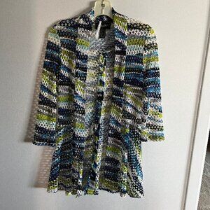 Colorful Lightweight Frank Lyman Design Open Front Jacket - Size 4
